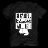 Fat Will Fight Black Casual Men's Plus Size T-Shirt